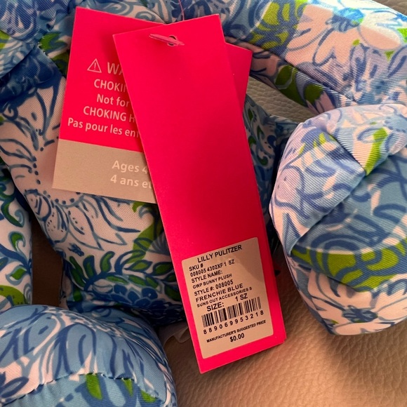 NWT Lilly Pulitzer GWP Bunny Plush Zanzibar Frenchie Blue suns out - Picture 3 of 3